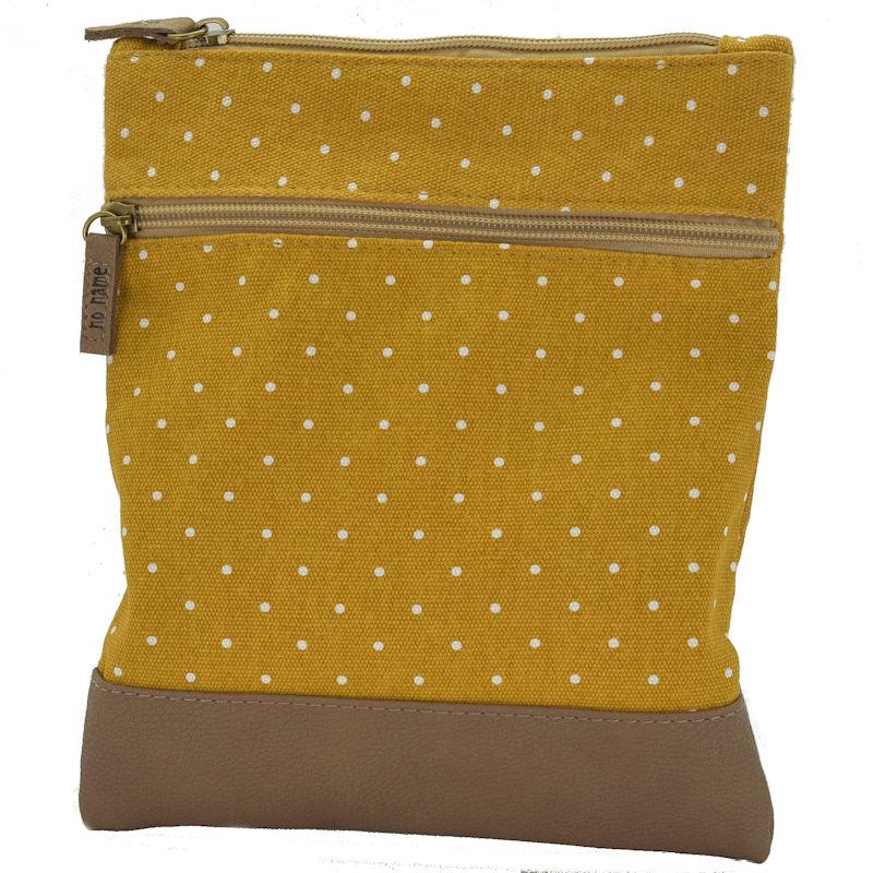 Handtasche Canvas Crossbag No Name Punkte Curry Gelb